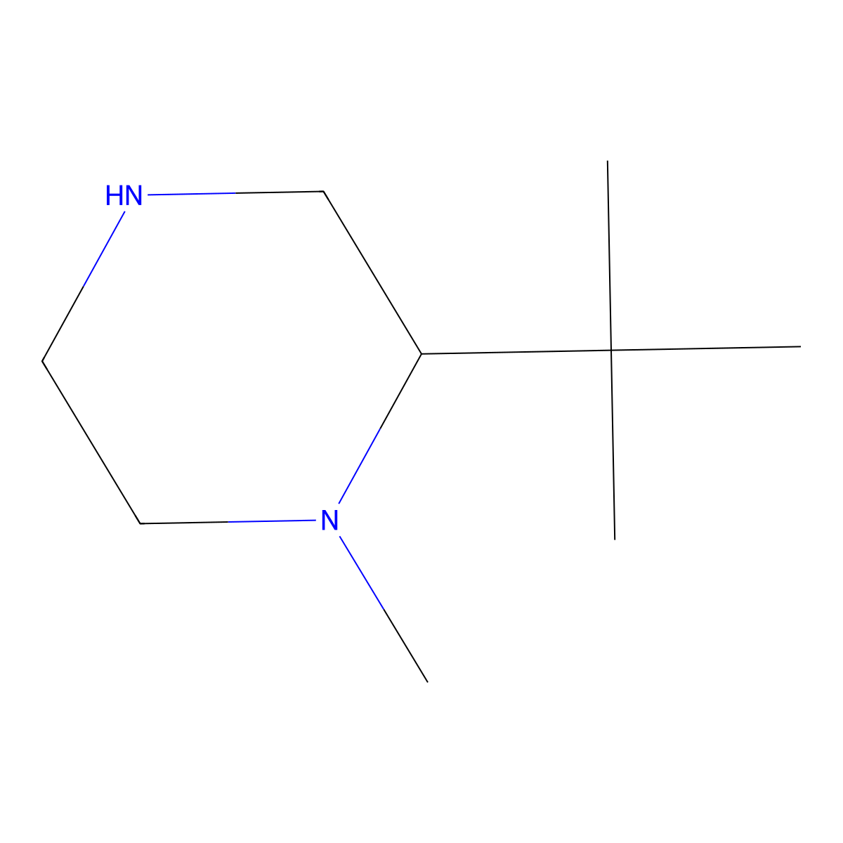 2-Tert-butyl-1-methylpiperazine molecular structure, CAS 1342847-91-9