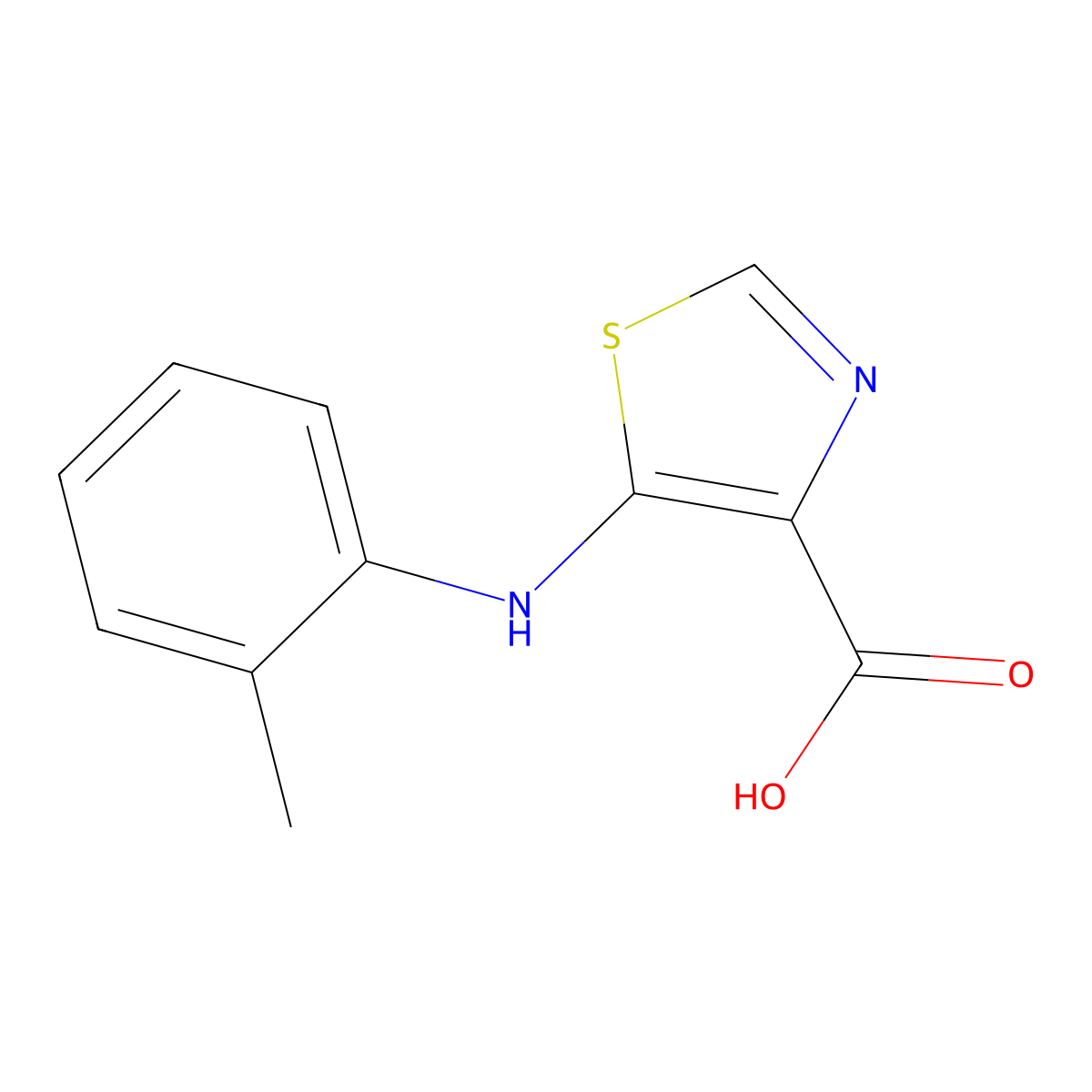 5-[(2-Methylphenyl)amino]-1,3-thiazole-4-carboxylic acid molecular structure, CAS 1342850-07-0