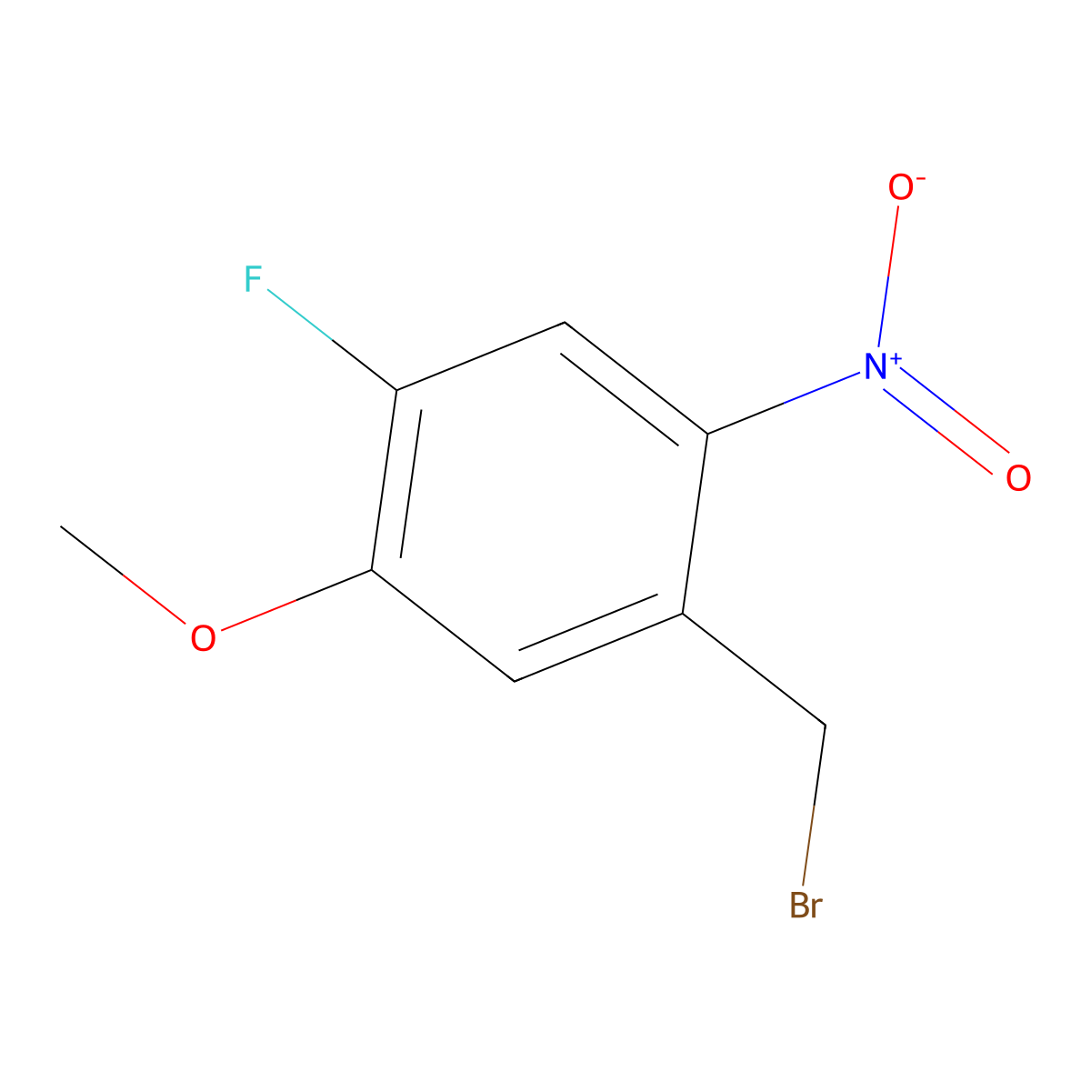 1-(Bromomethyl)-4-fluoro-5-methoxy-2-nitrobenzene molecular structure, CAS 1342850-43-4