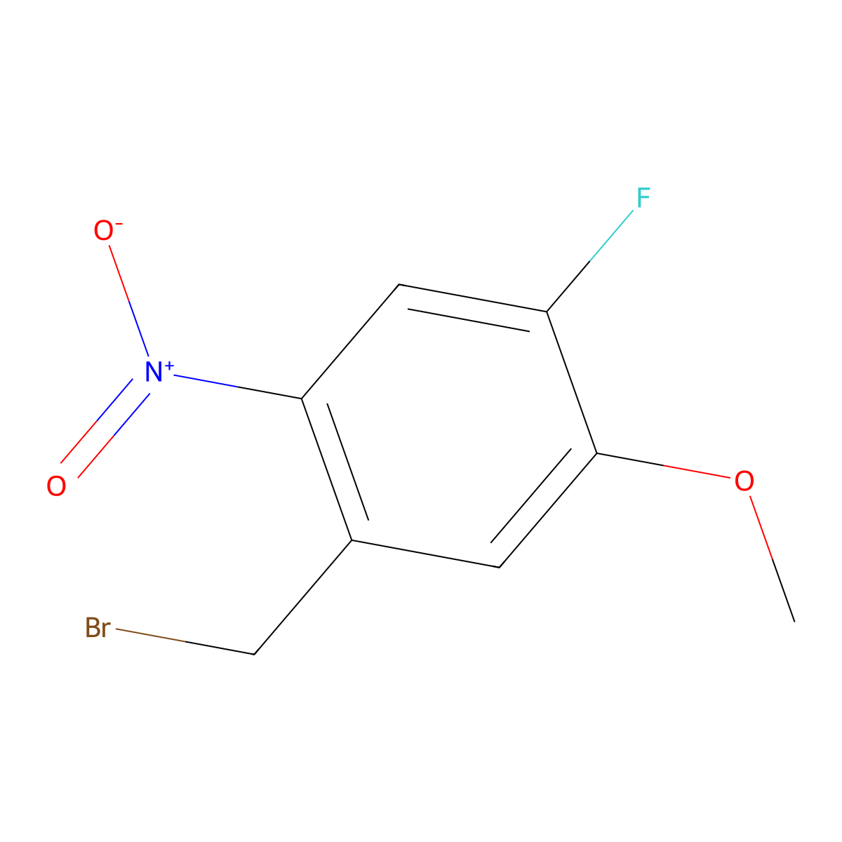 1-(Bromomethyl)-4-fluoro-5-methoxy-2-nitrobenzene molecular structure, CAS 1342850-43-4