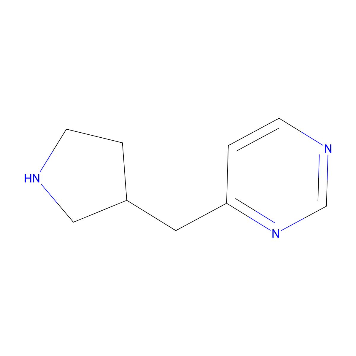 4-[(Pyrrolidin-3-yl)methyl]pyrimidine molecular structure, CAS 1342850-50-3