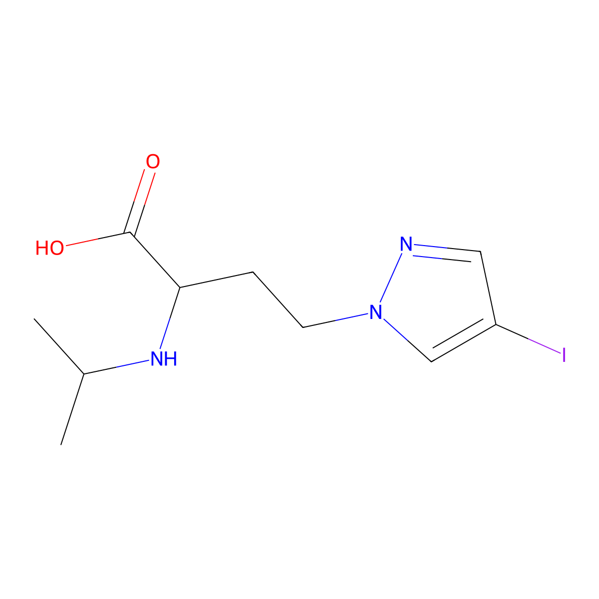 4-(4-Iodo-1h-pyrazol-1-yl)-2-(isopropylamino)butanoic acid molecular structure, CAS 1342850-85-4