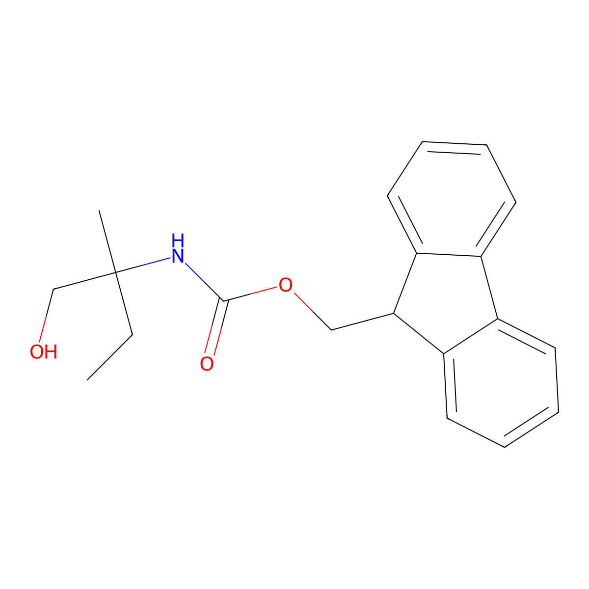 (9H-fluoren-9-yl)methyl N-(1-hydroxy-2-methylbutan-2-yl)carbamate molecular structure, CAS 1342852-93-0