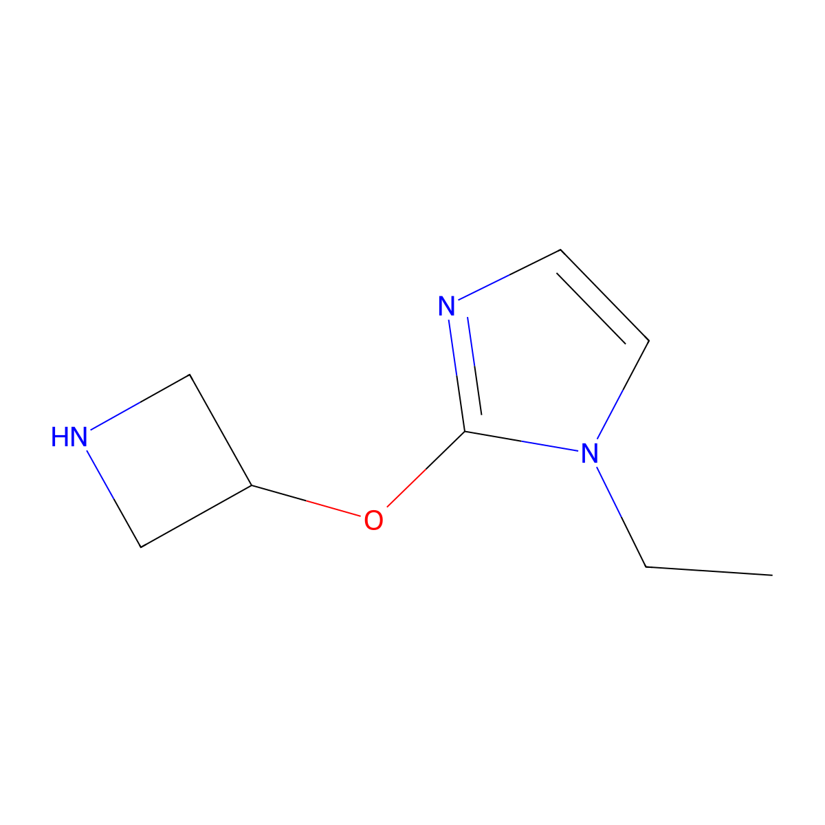 2-(azetidin-3-yloxy)-1-ethyl-1H-imidazole molecular structure, CAS 1342852-98-5