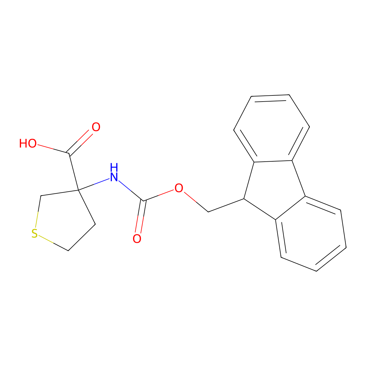 3-({[(9H-fluoren-9-yl)methoxy]carbonyl}amino)thiolane-3-carboxylic acid molecular structure, CAS 1342853-11-5