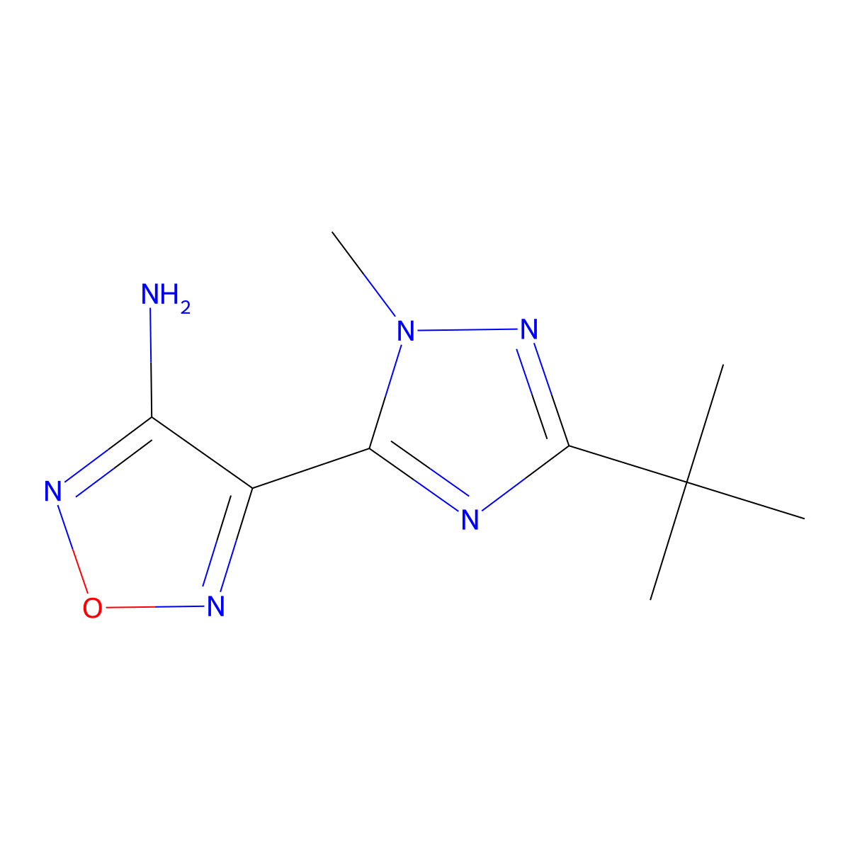 4-(3-(Tert-butyl)-1-methyl-1h-1,2,4-triazol-5-yl)-1,2,5-oxadiazol-3-amine molecular structure, CAS 1342854-00-5