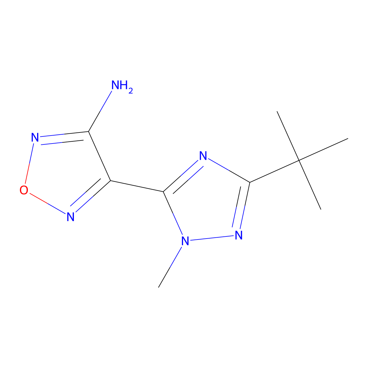 4-(3-(Tert-butyl)-1-methyl-1h-1,2,4-triazol-5-yl)-1,2,5-oxadiazol-3-amine molecular structure, CAS 1342854-00-5