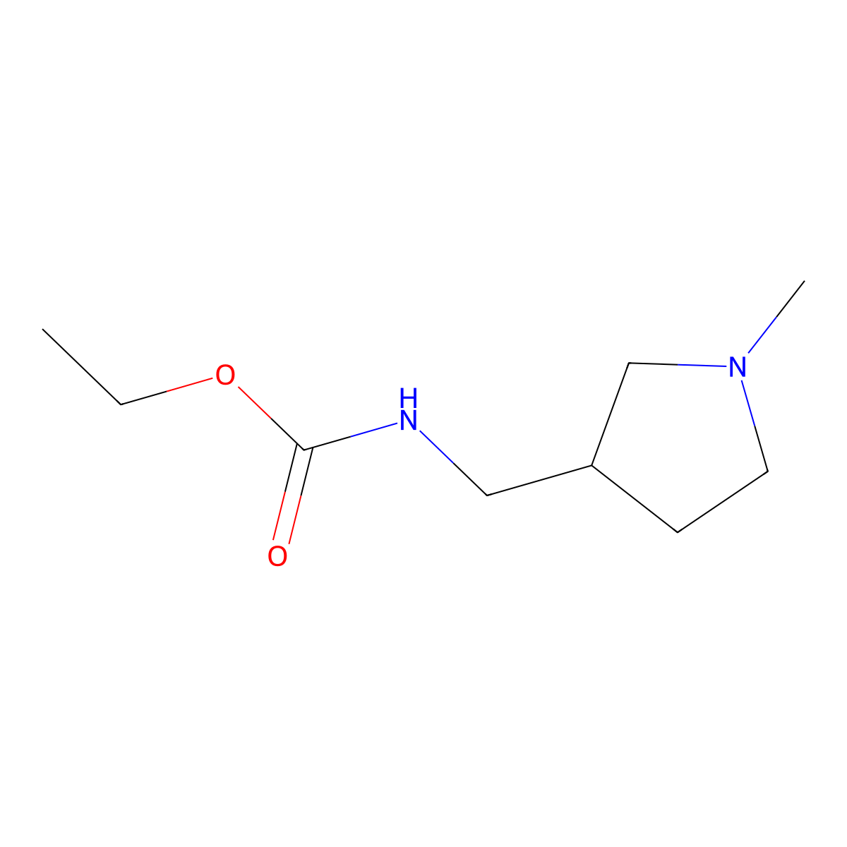 ethyl N-[(1-methylpyrrolidin-3-yl)methyl]carbamate molecular structure, CAS 1342858-30-3