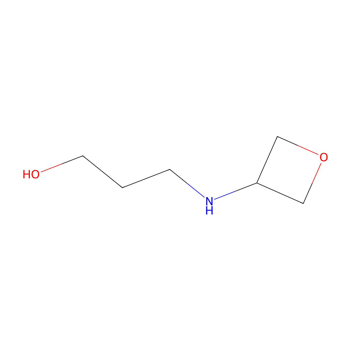 3-[(Oxetan-3-yl)amino]propan-1-ol molecular structure, CAS 1342861-44-2