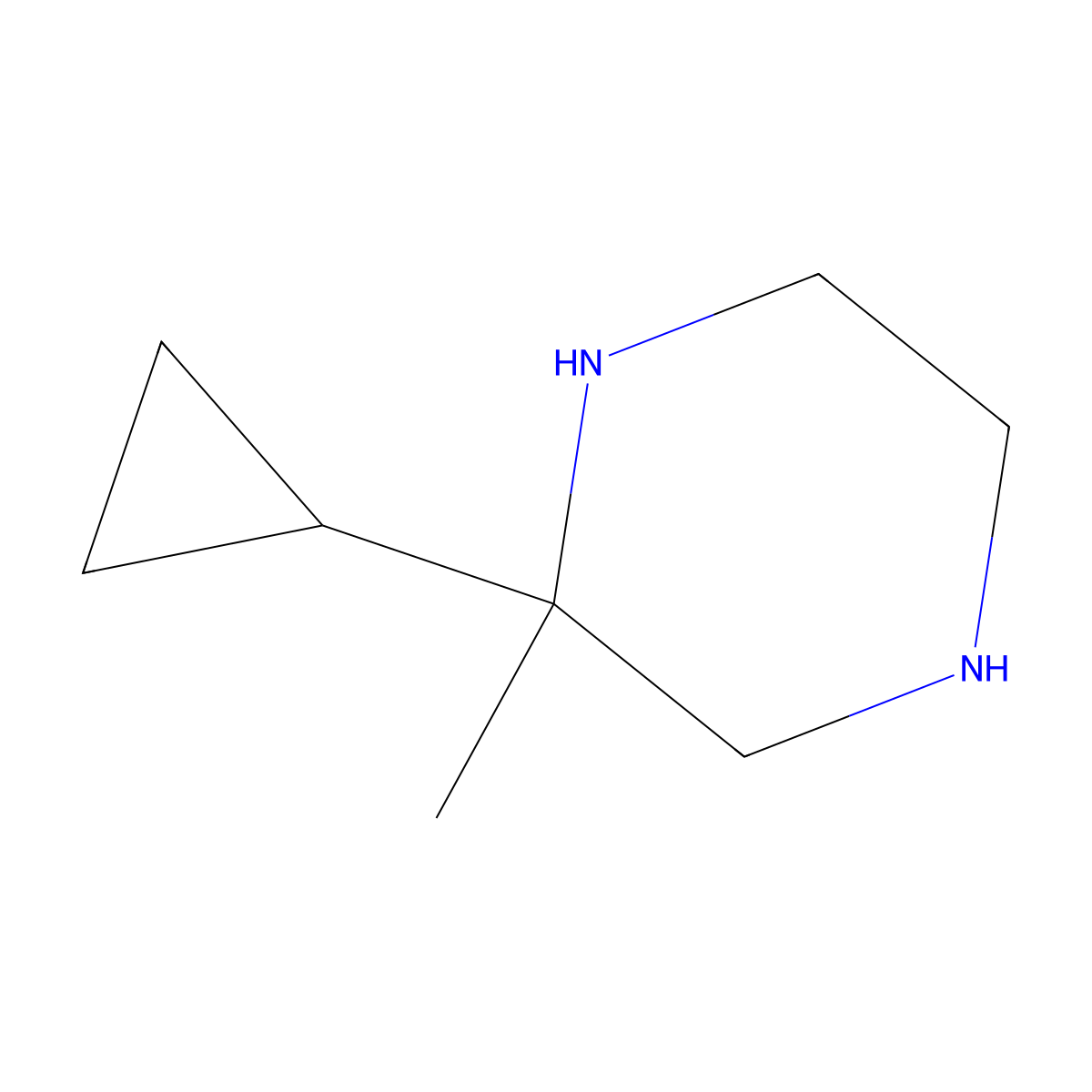 2-Cyclopropyl-2-methylpiperazine molecular structure, CAS 1342867-66-6