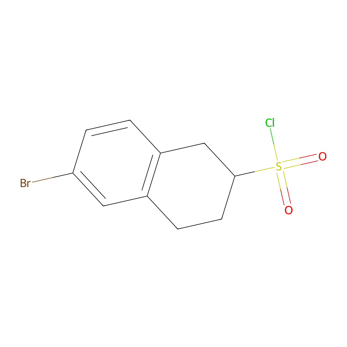 6-Bromo-1,2,3,4-tetrahydronaphthalene-2-sulfonyl chloride molecular structure, CAS 1342867-76-8