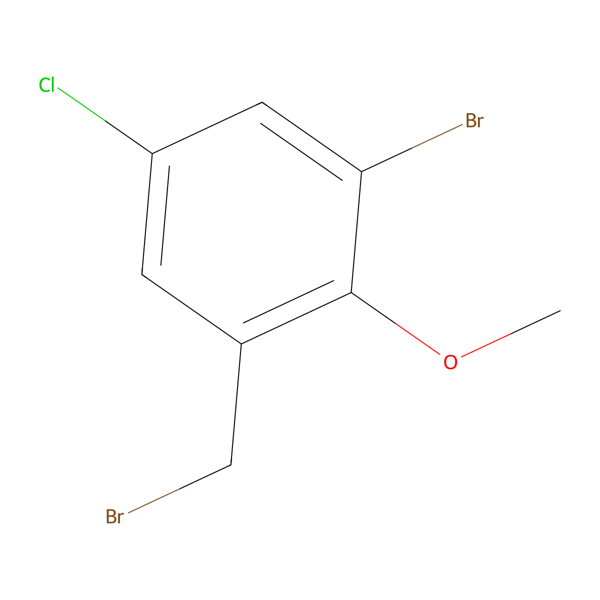1-Bromo-3-(bromomethyl)-5-chloro-2-methoxybenzene molecular structure, CAS 1342868-89-6