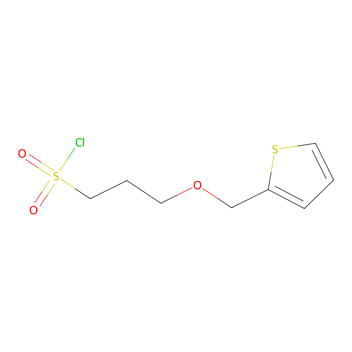 3-(Thiophen-2-ylmethoxy)propane-1-sulfonyl chloride molecular structure, CAS 1342869-67-3