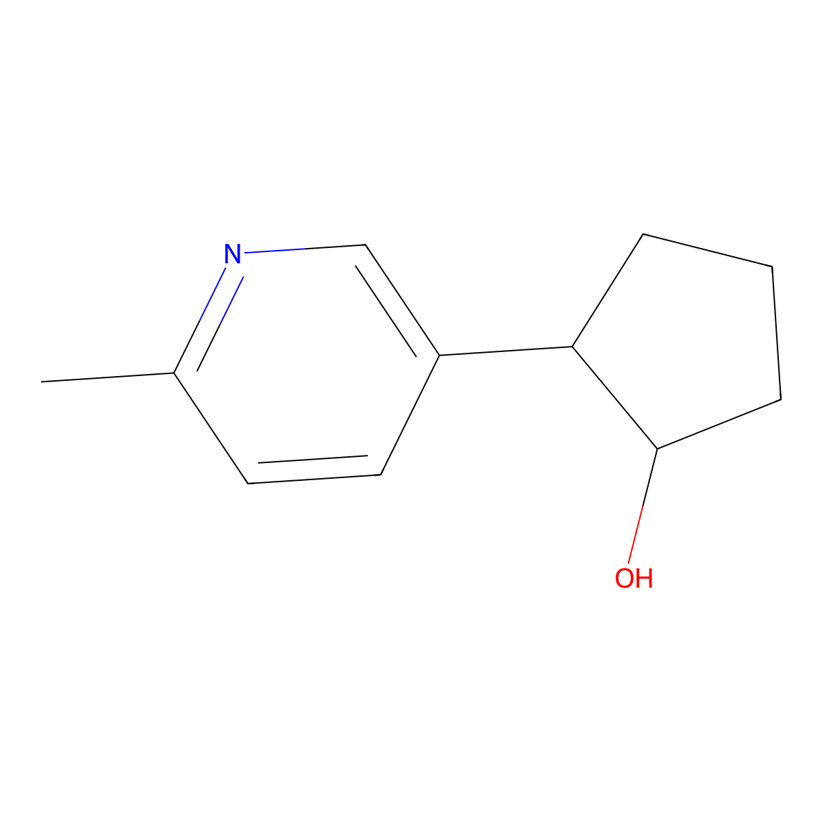 2-(6-Methylpyridin-3-yl)cyclopentan-1-ol molecular structure, CAS 1342870-96-5