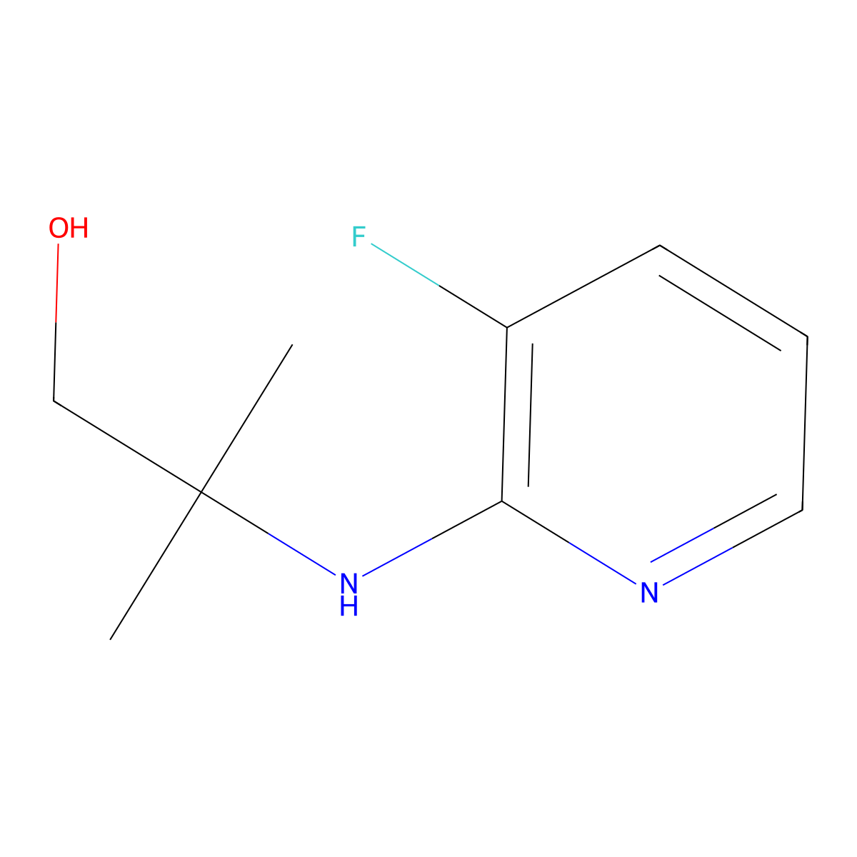 2-((3-Fluoropyridin-2-yl)amino)-2-methylpropan-1-ol molecular structure, CAS 1342871-45-7