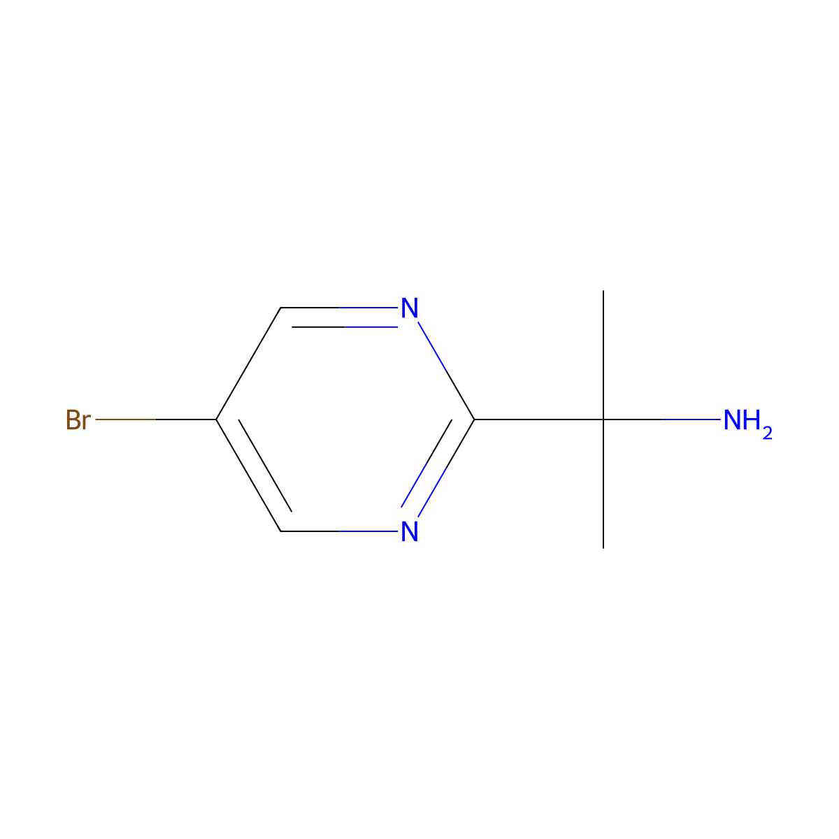 2-(5-Bromopyrimidin-2-yl)propan-2-amine molecular structure, CAS 1342872-79-0