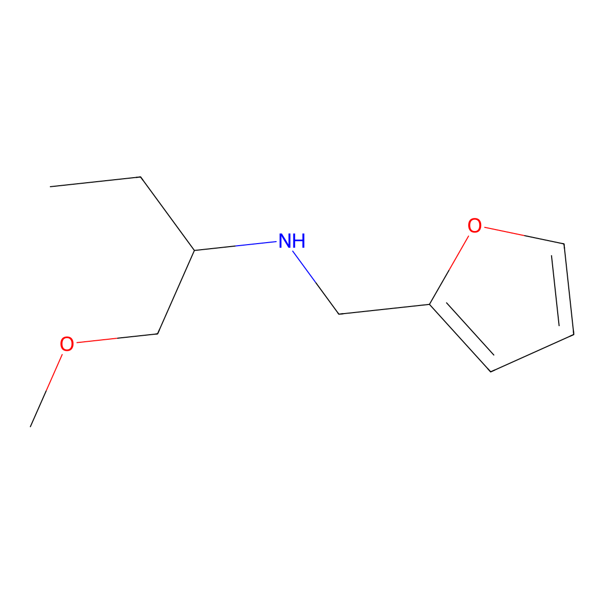 N-(furan-2-ylmethyl)-1-methoxybutan-2-amine molecular structure, CAS 1342874-32-1