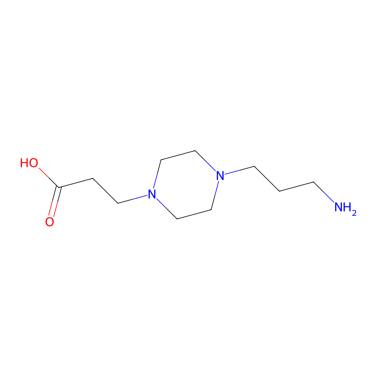 3-[4-(3-Aminopropyl)piperazin-1-yl]propanoic acid molecular structure, CAS 1342876-19-0