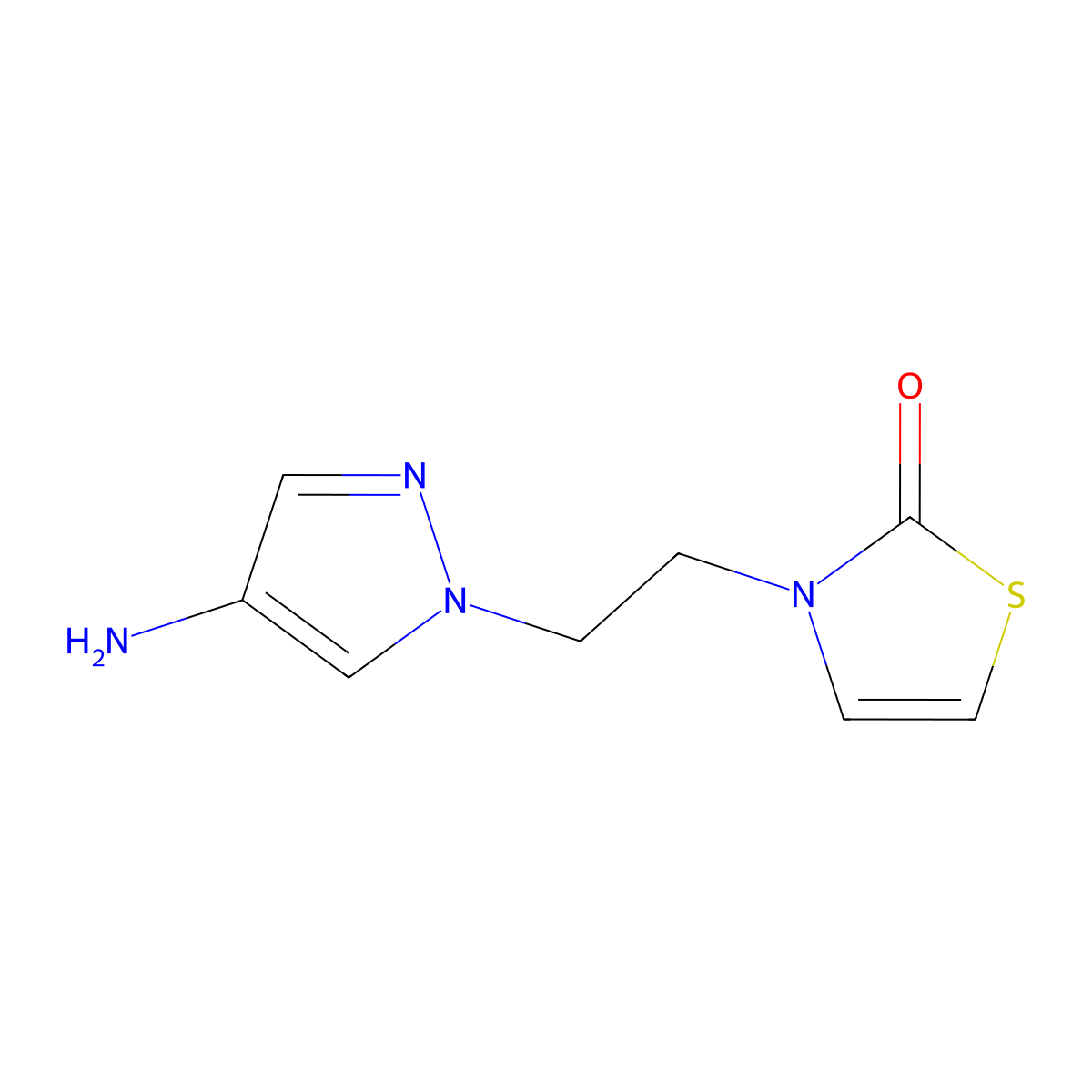 3-[2-(4-Amino-1H-pyrazol-1-YL)ethyl]-2,3-dihydro-1,3-thiazol-2-one molecular structure, CAS 1342879-80-4