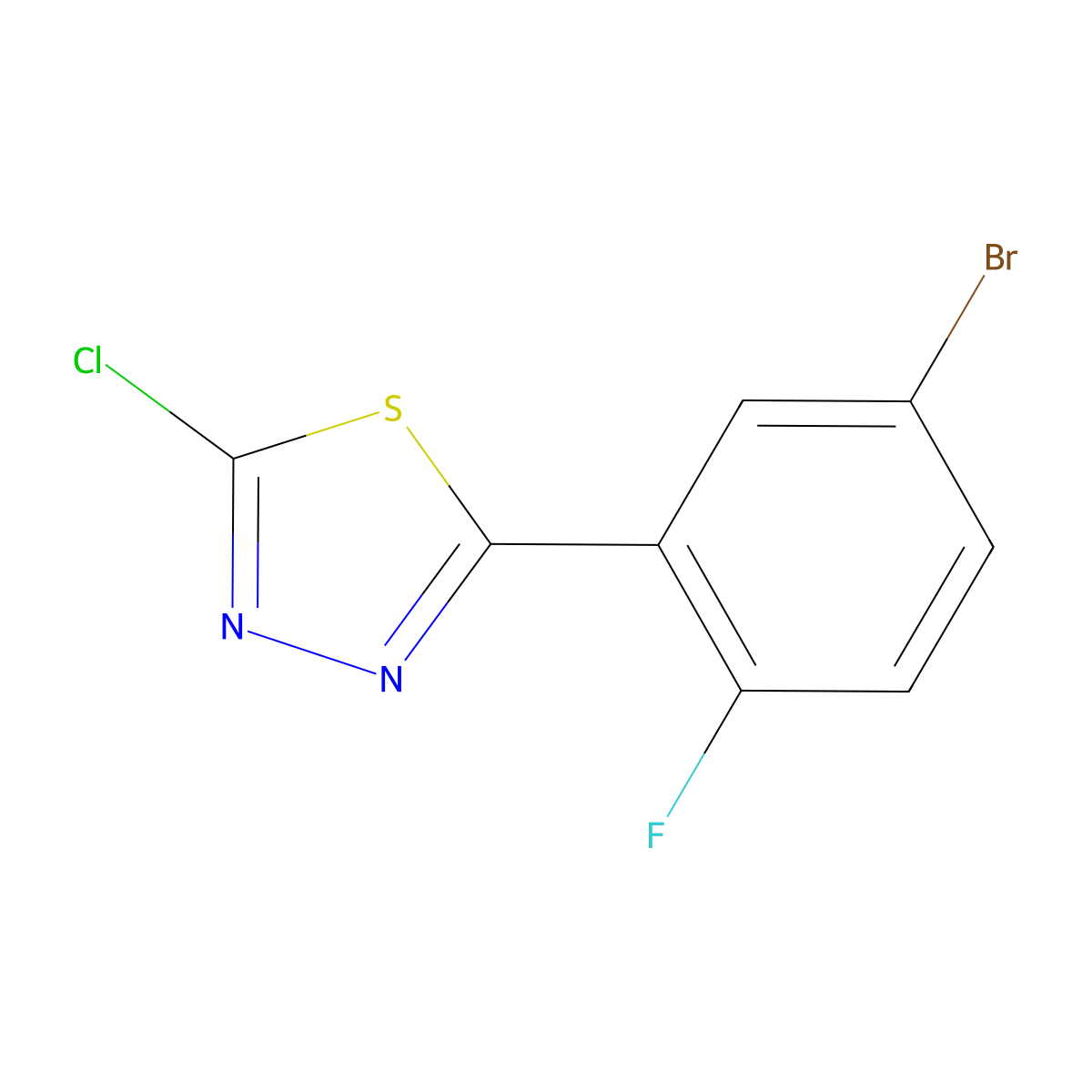 2-(5-Bromo-2-fluorophenyl)-5-chloro-1,3,4-thiadiazole molecular structure, CAS 1342880-63-0