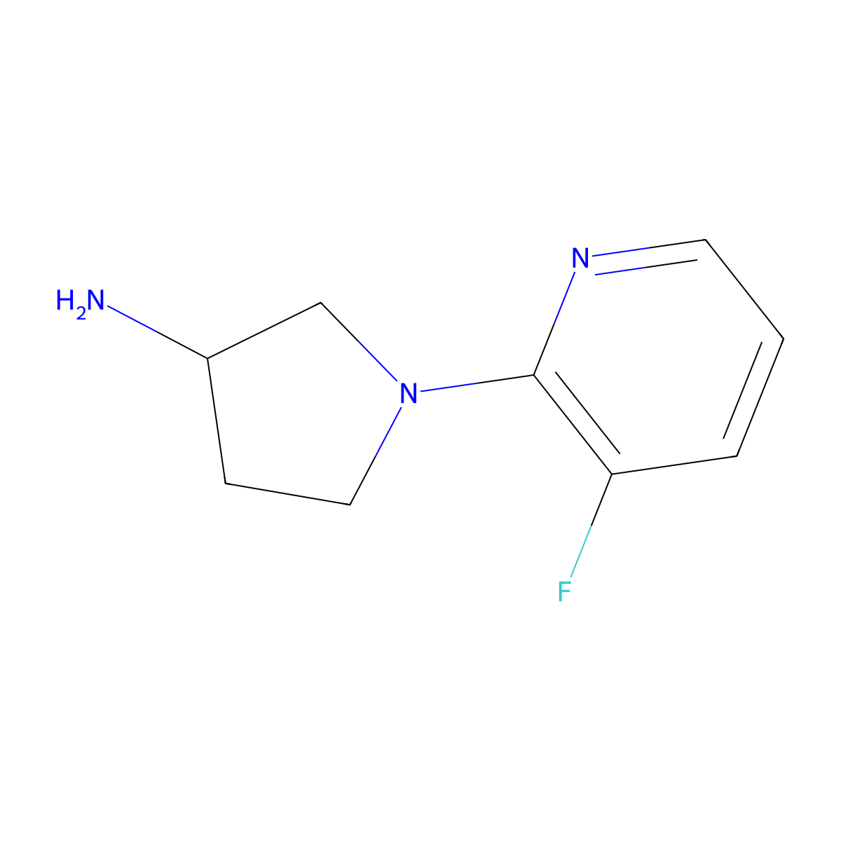 1-(3-Fluoropyridin-2-yl)pyrrolidin-3-amine molecular structure, CAS 1342881-20-2