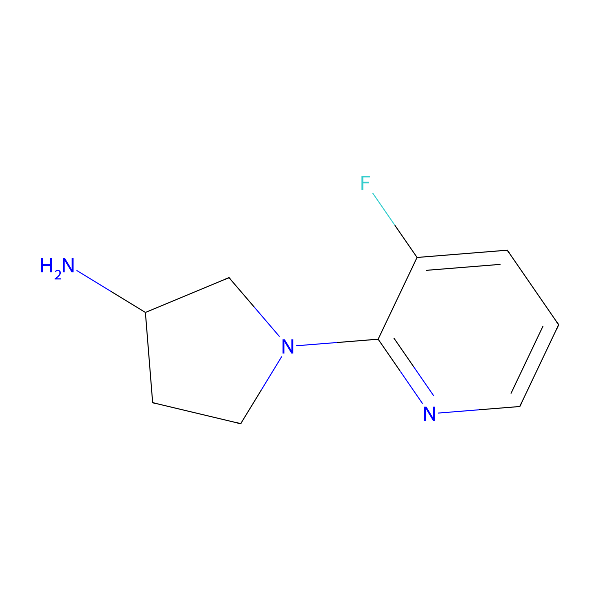 1-(3-Fluoropyridin-2-yl)pyrrolidin-3-amine molecular structure, CAS 1342881-20-2