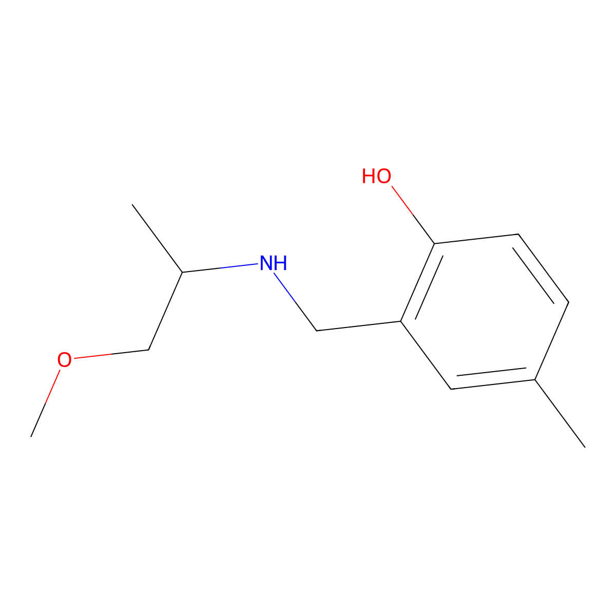 2-{[(1-Methoxypropan-2-yl)amino]methyl}-4-methylphenol molecular structure, CAS 1342881-88-2