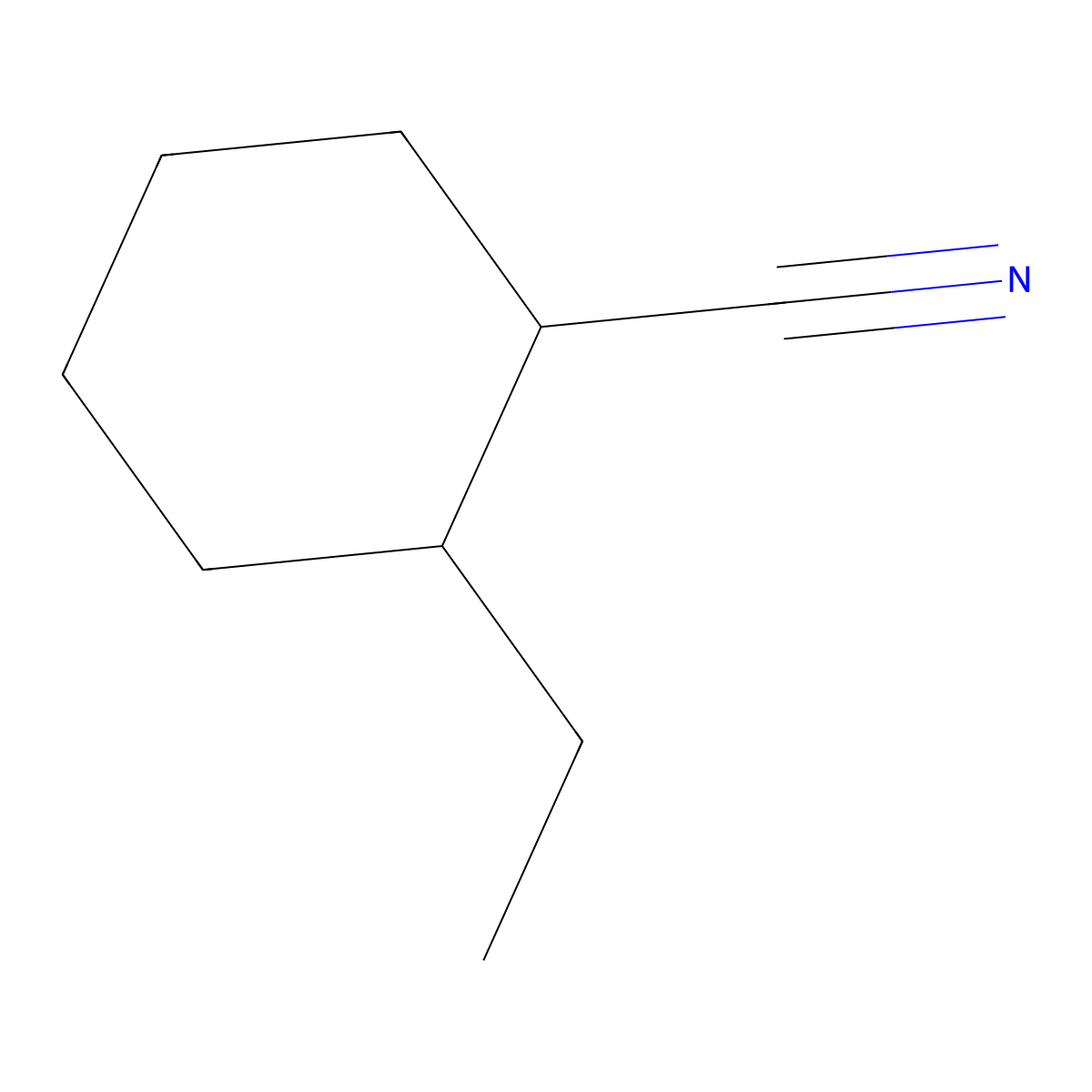 2-Ethylcyclohexane-1-carbonitrile molecular structure, CAS 1342882-18-1