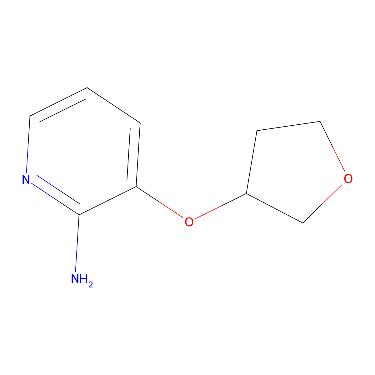 3-(Oxolan-3-yloxy)pyridin-2-amine molecular structure, CAS 1342882-31-8