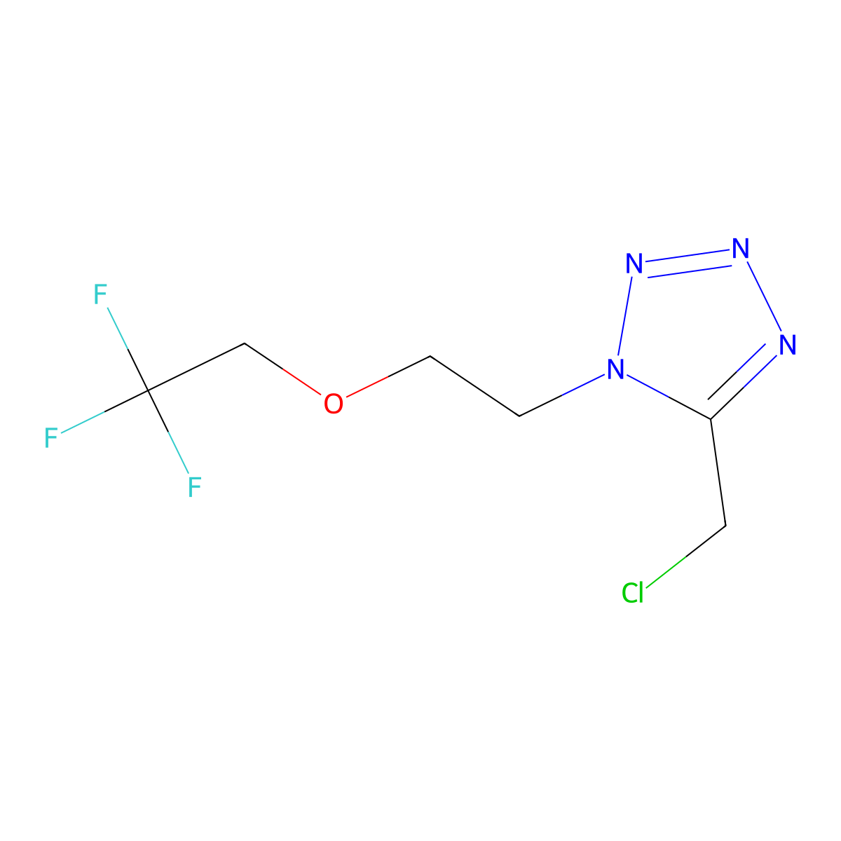 5-(chloromethyl)-1-[2-(2,2,2-trifluoroethoxy)ethyl]-1H-1,2,3,4-tetrazole molecular structure, CAS 1342882-56-7