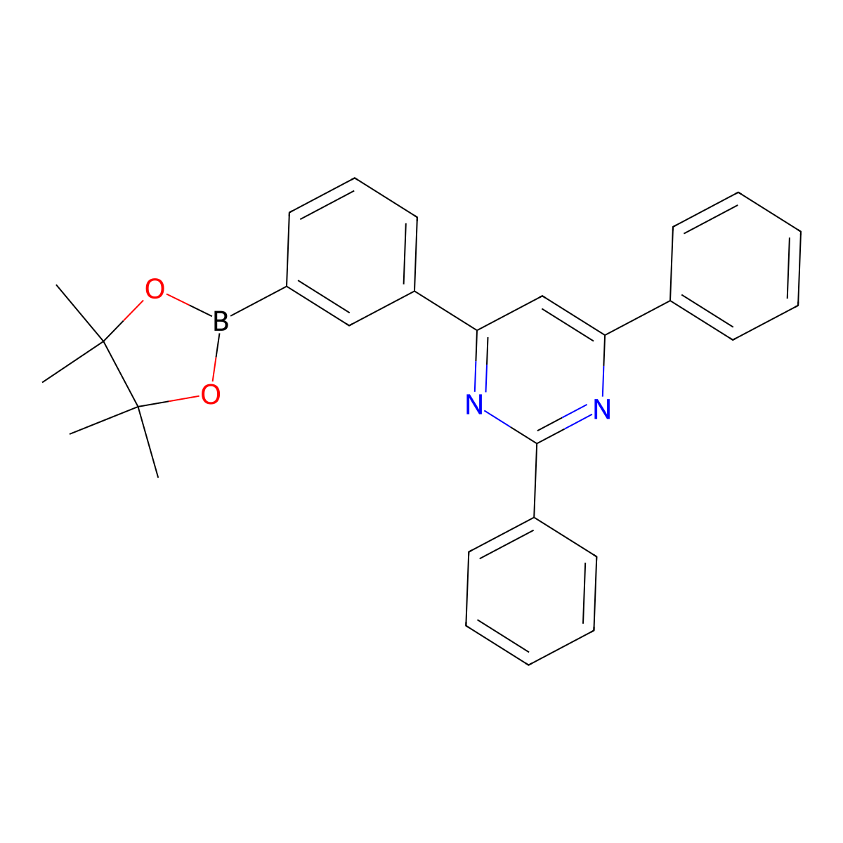 2,4-Diphenyl-6-(3-(4,4,5,5-tetramethyl-1,3,2-dioxaborolan-2-yl)phenyl)pyrimidine molecular structure, CAS 1342892-16-3