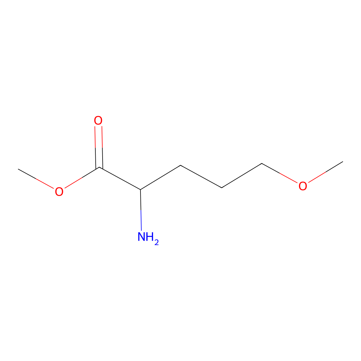 Methyl 2-amino-5-methoxypentanoate molecular structure, CAS 1342892-74-3