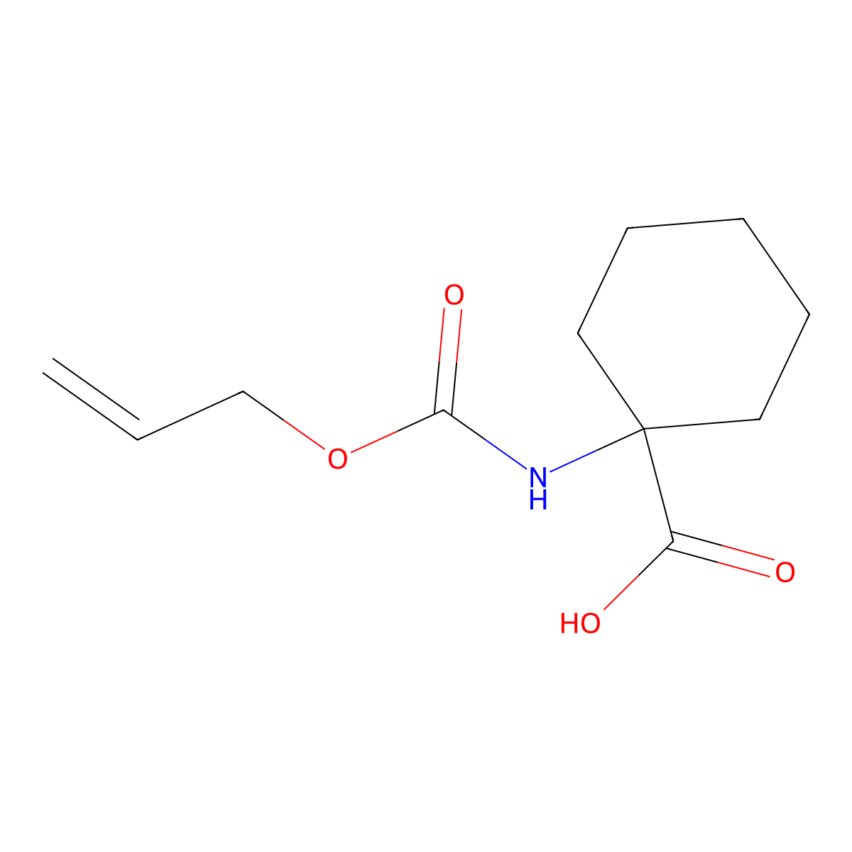 1-(((Allyloxy)carbonyl)amino)cyclohexanecarboxylic acid molecular structure, CAS 1342892-78-7