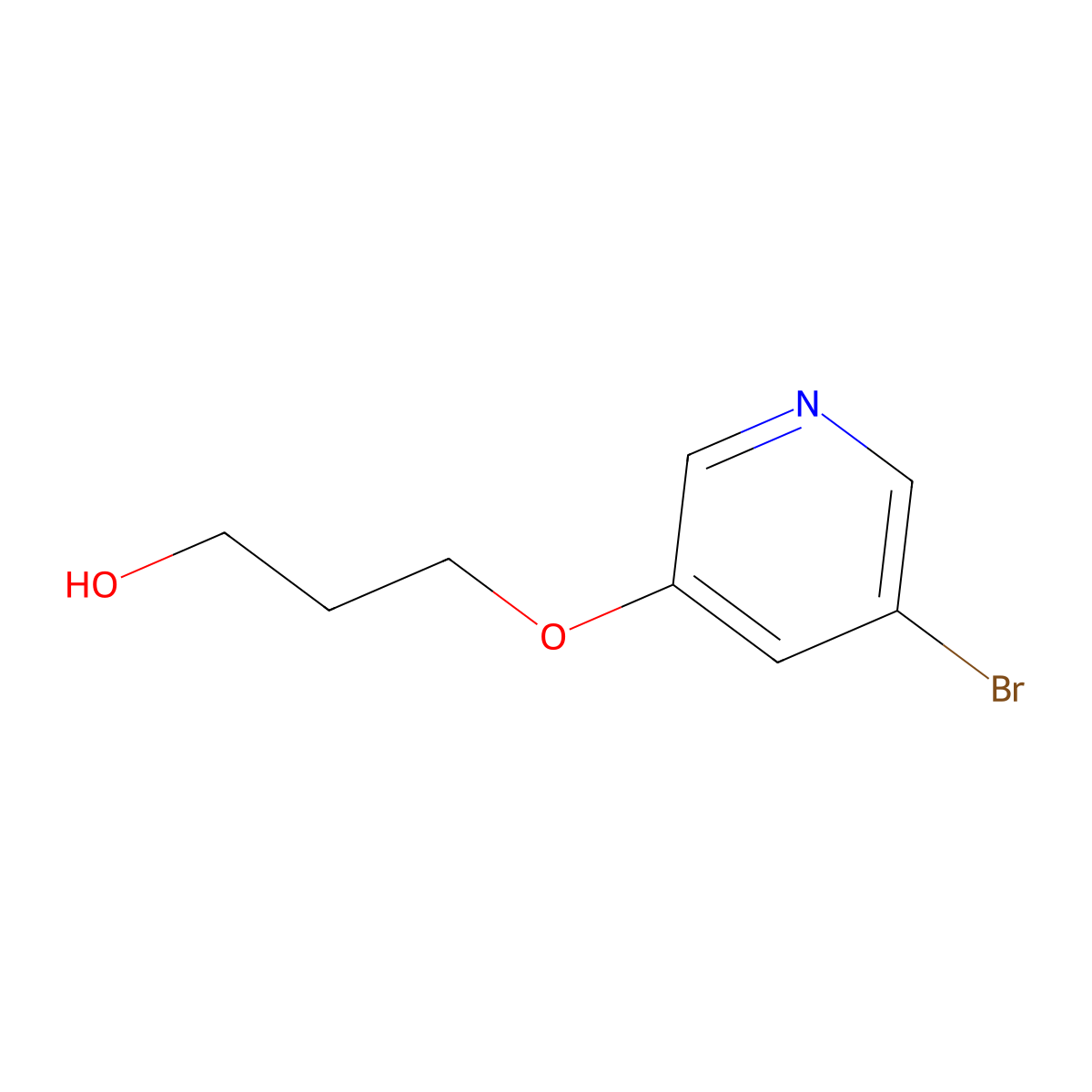 3-(5-Bromopyridin-3-yloxy)-propan-1-ol molecular structure, CAS 1342895-92-4