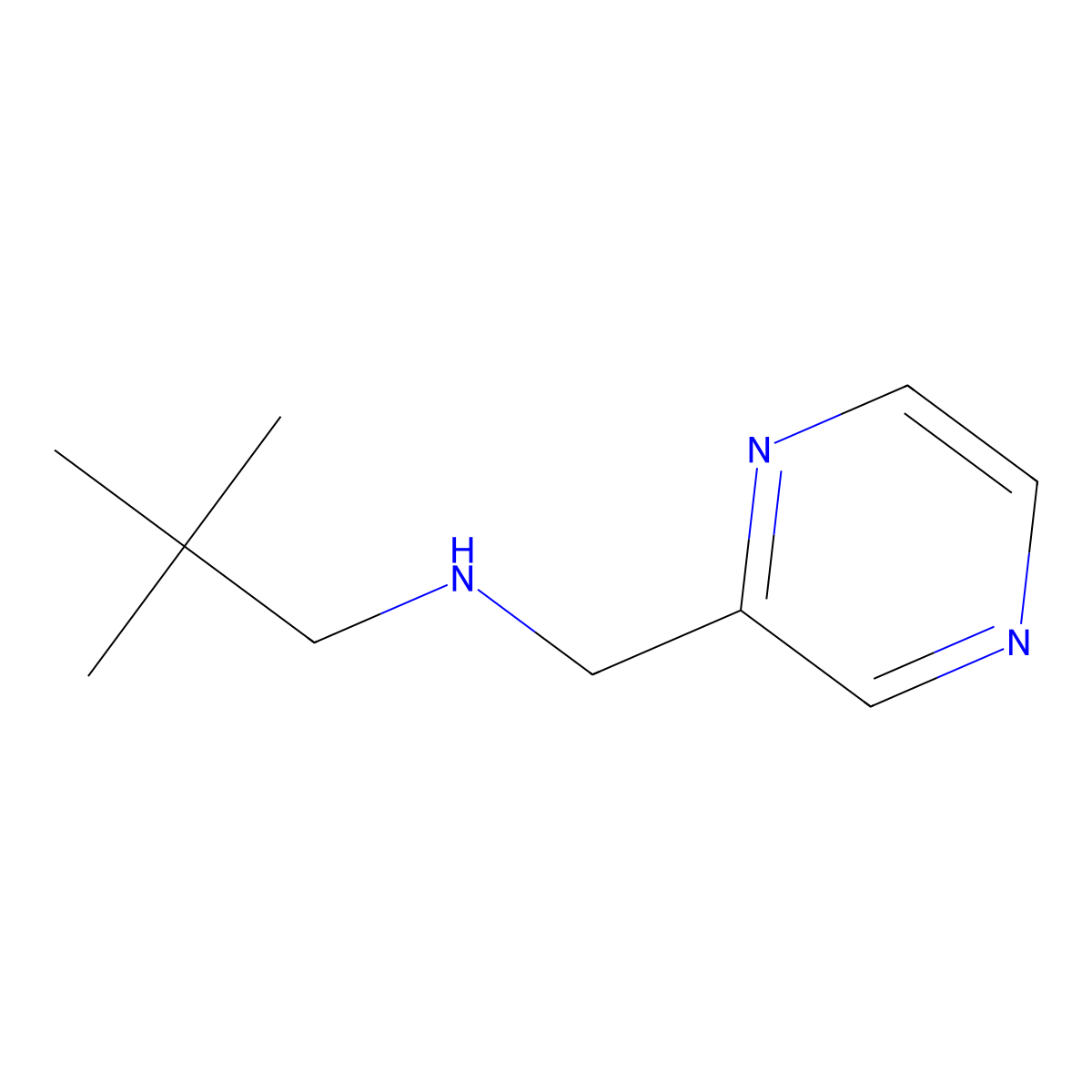2,2-dimethyl-N-(pyrazin-2-ylmethyl)propan-1-amine molecular structure, CAS 1342896-41-6