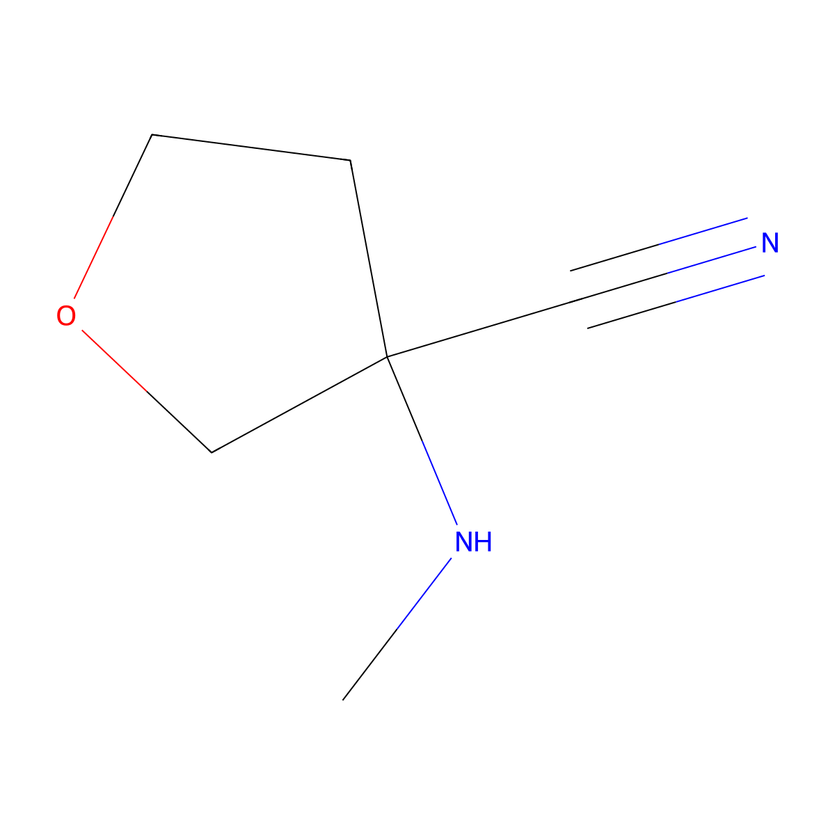 3-(Methylamino)oxolane-3-carbonitrile molecular structure, CAS 1342898-74-1
