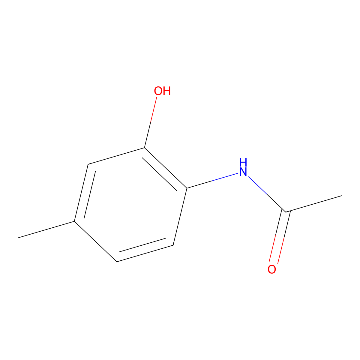 N-(2-Hydroxy-4-methylphenyl)acetamide molecular structure, CAS 13429-10-2