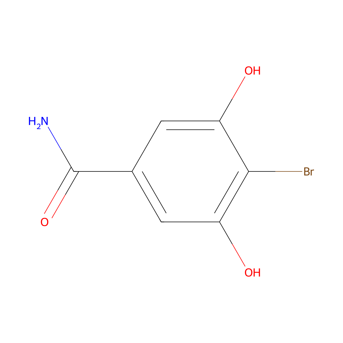 Benzamide, 4-bromo-3,5-dihydroxy- molecular structure, CAS 13429-12-4