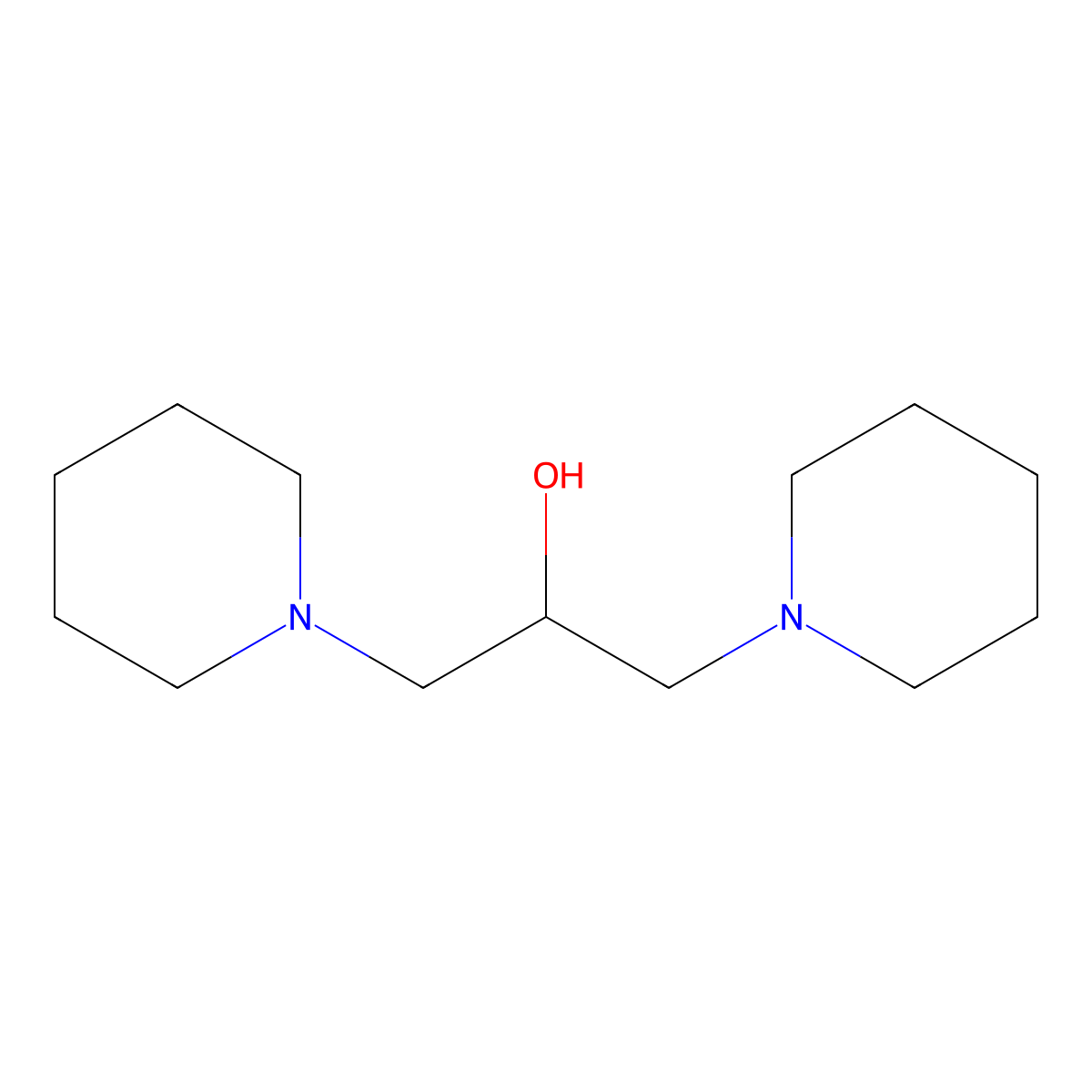 1,3-Di(piperidin-1-yl)propan-2-ol molecular structure, CAS 13429-29-3