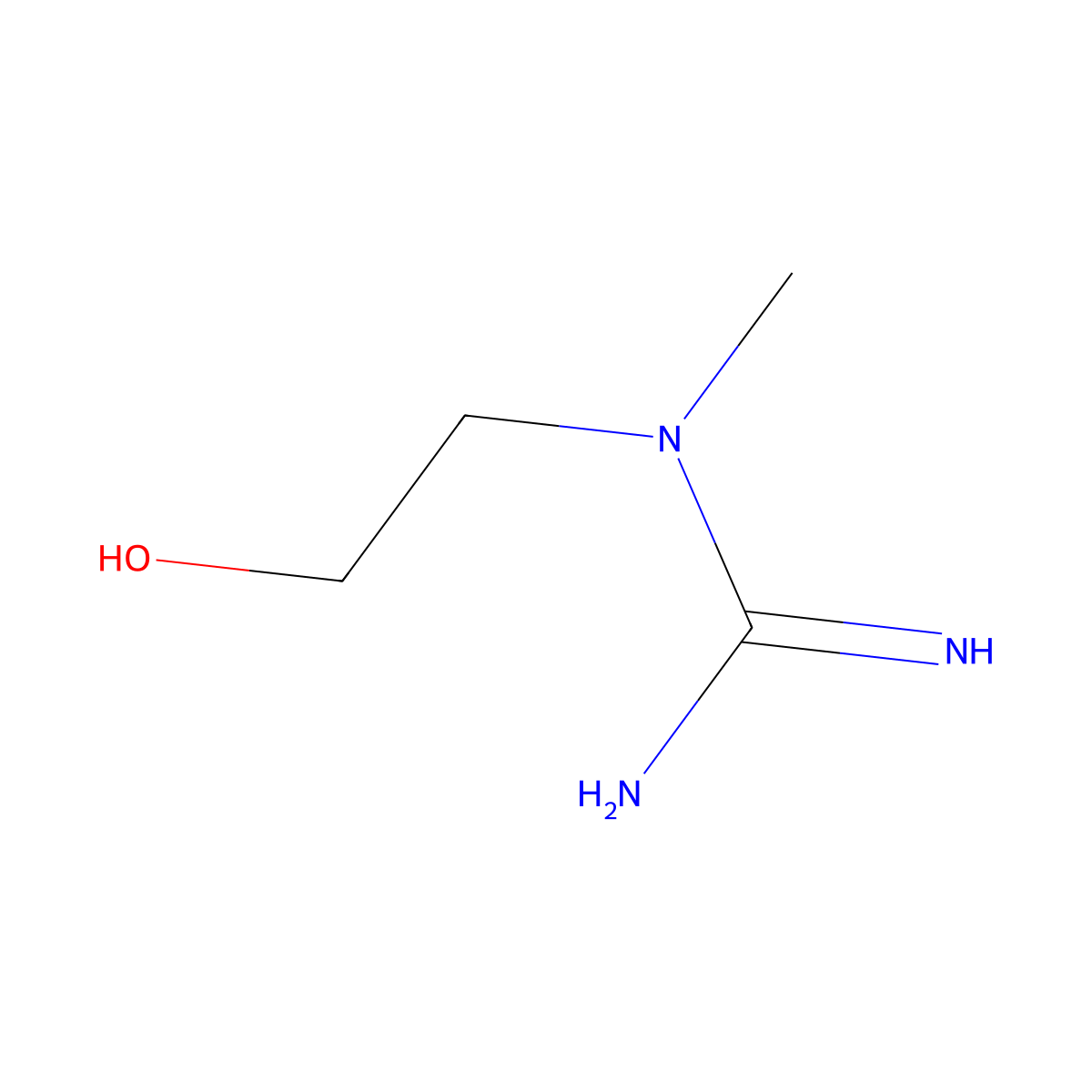N-(2-Hydroxyethyl)-N-methylguanidine molecular structure, CAS 13429-32-8