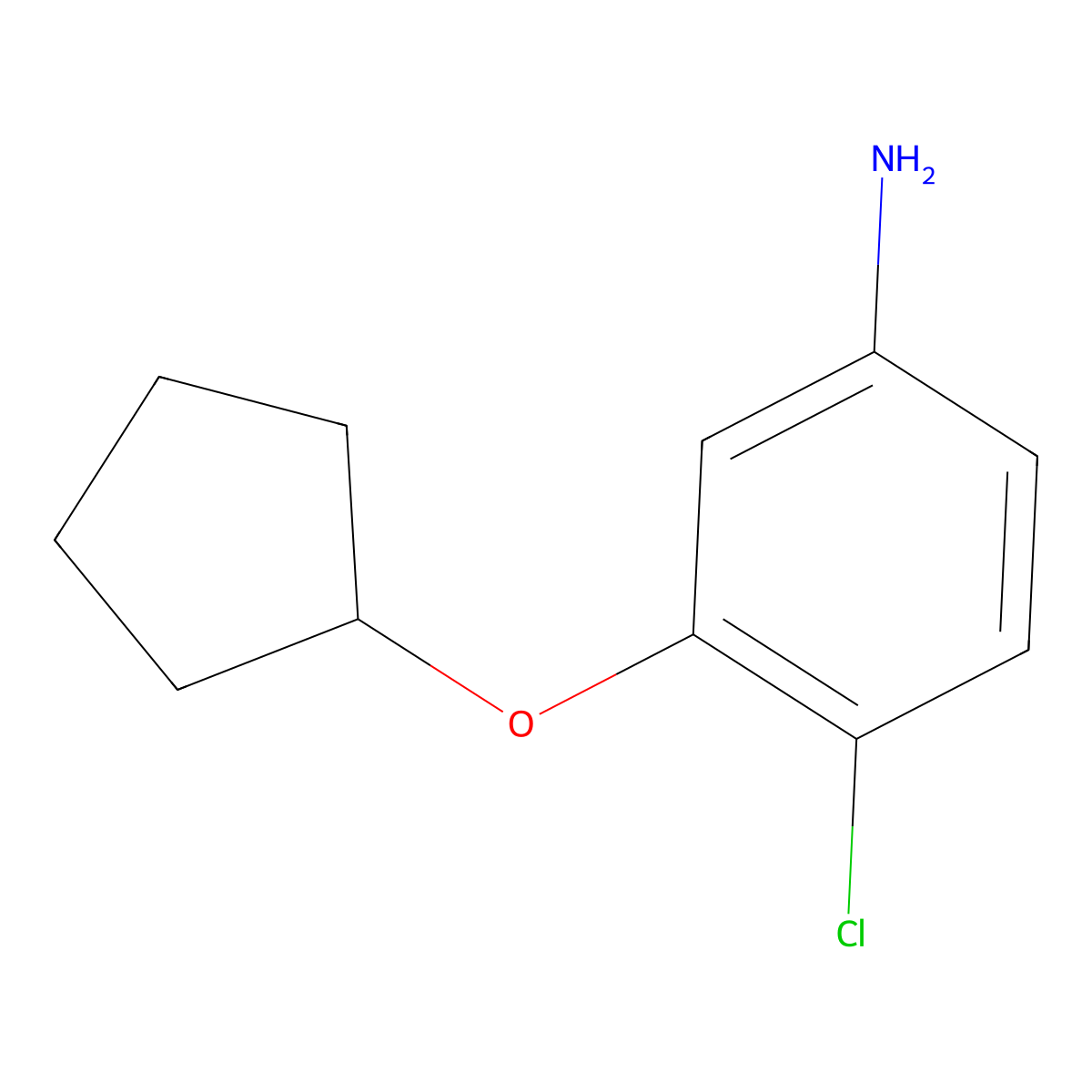 4-Chloro-3-(cyclopentyloxy)aniline molecular structure, CAS 1342900-81-5