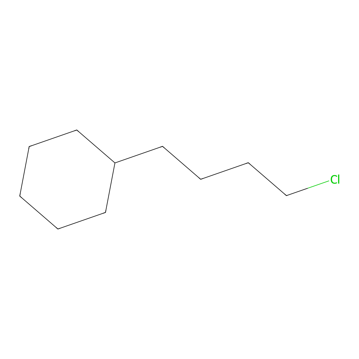 (4-Chlorobutyl)cyclohexane molecular structure, CAS 1342900-90-6