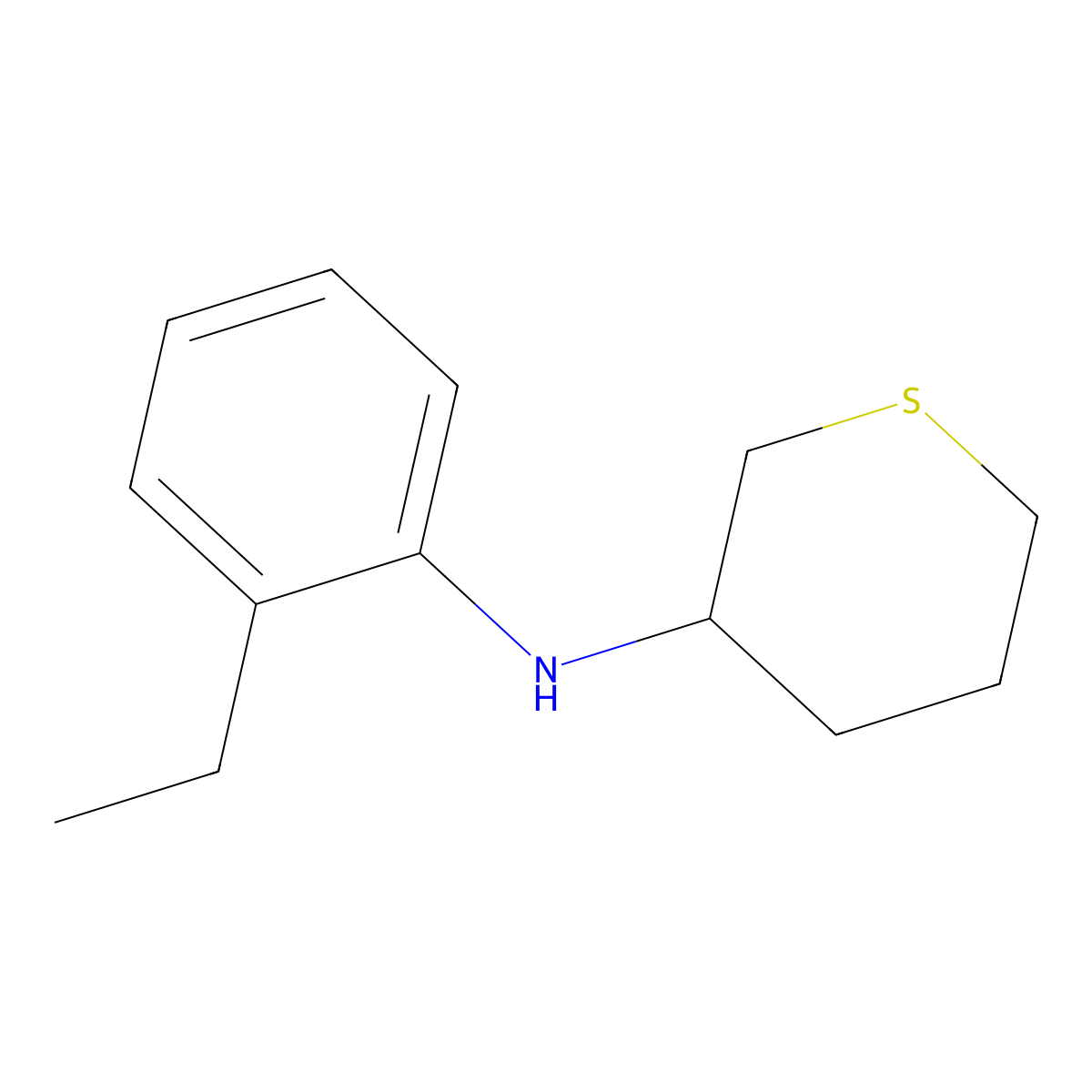 N-(2-ethylphenyl)thian-3-amine molecular structure, CAS 1342900-99-5