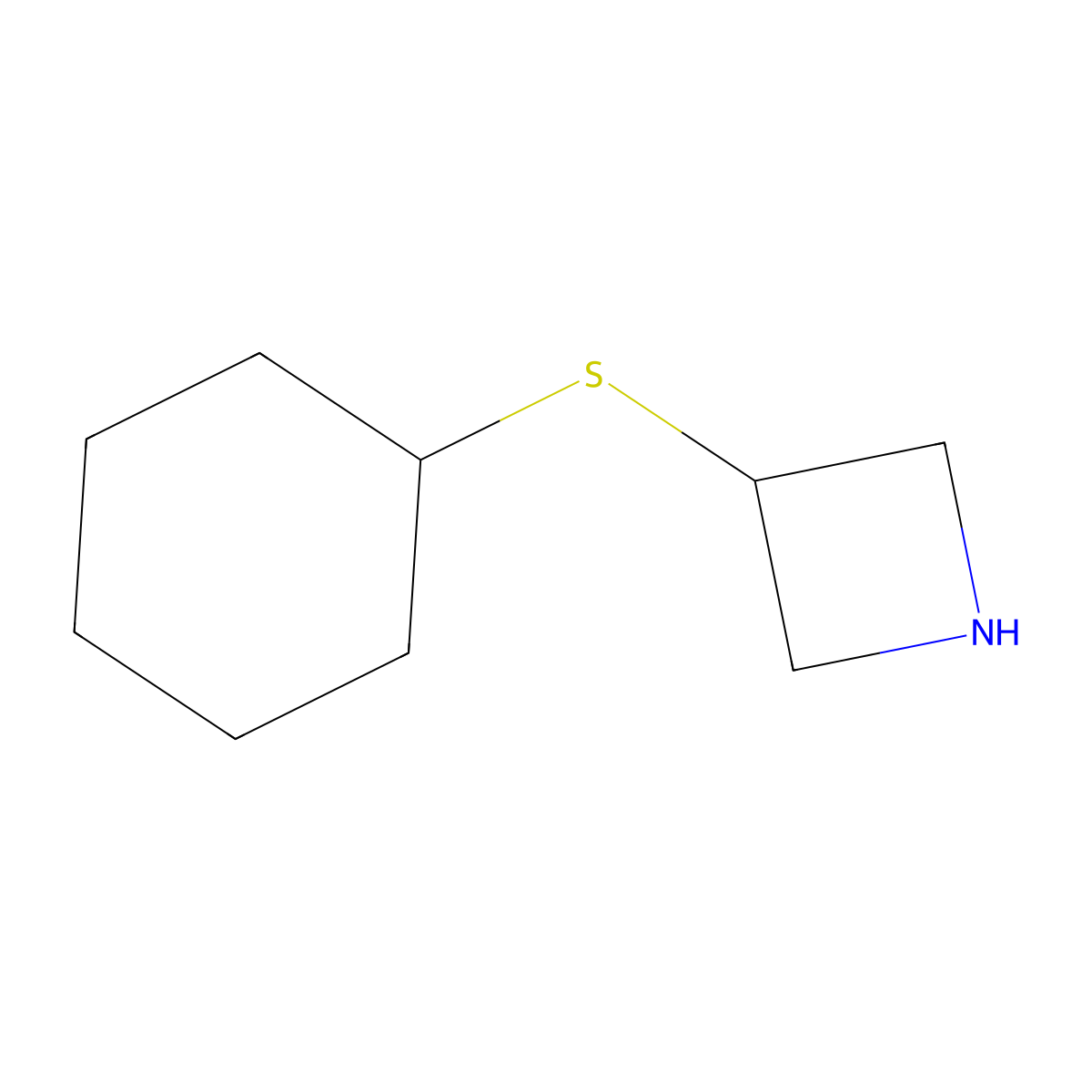 3-(Cyclohexylsulfanyl)azetidine molecular structure, CAS 1342902-76-4
