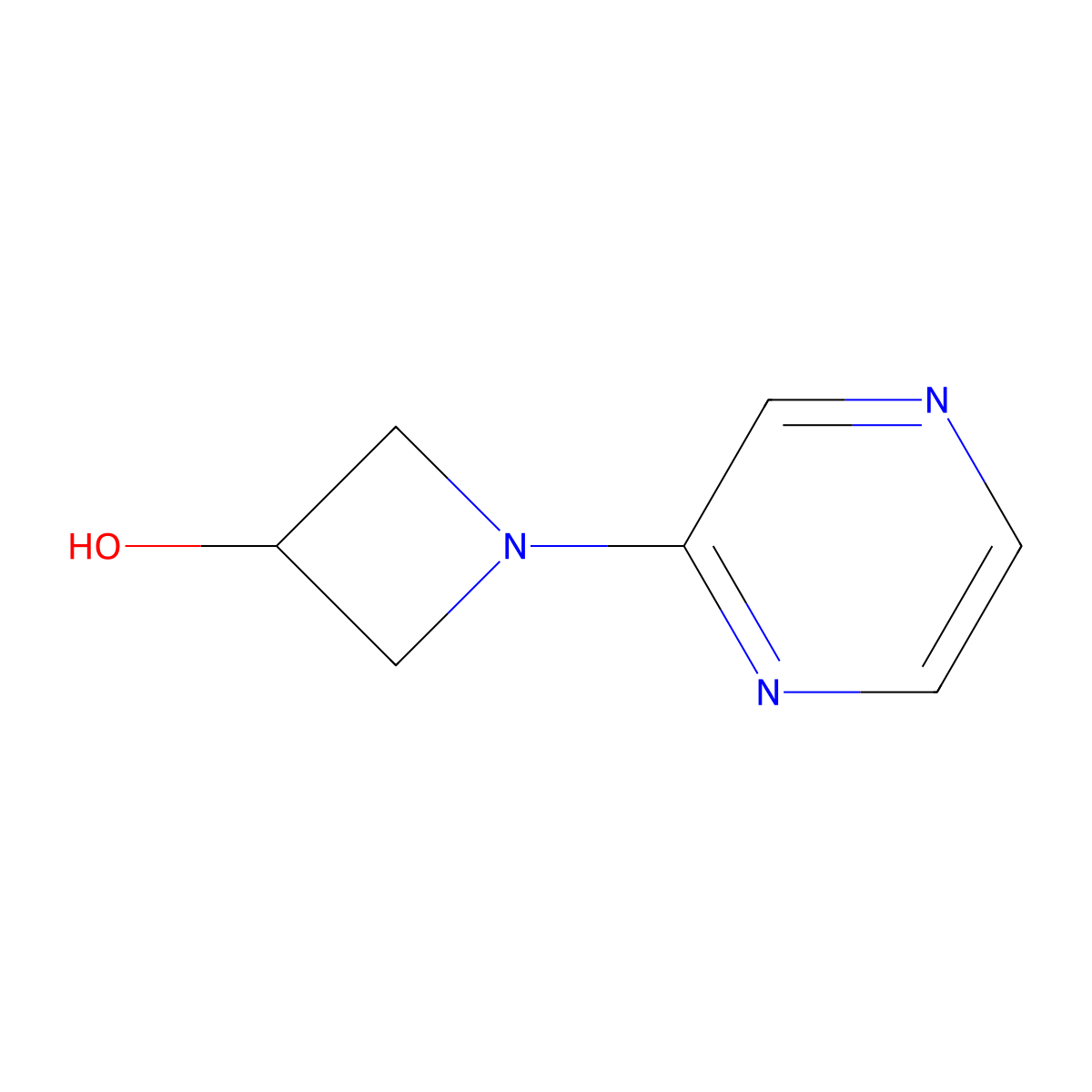 1-(Pyrazin-2-yl)azetidin-3-ol molecular structure, CAS 1342906-03-9