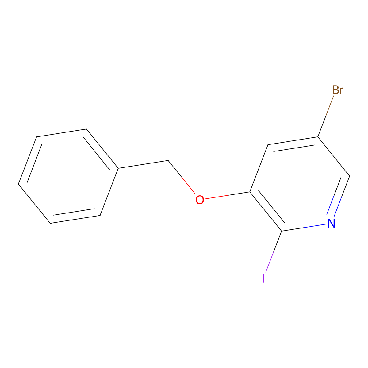 3-(Benzyloxy)-5-bromo-2-iodopyridine molecular structure, CAS 1342906-74-4