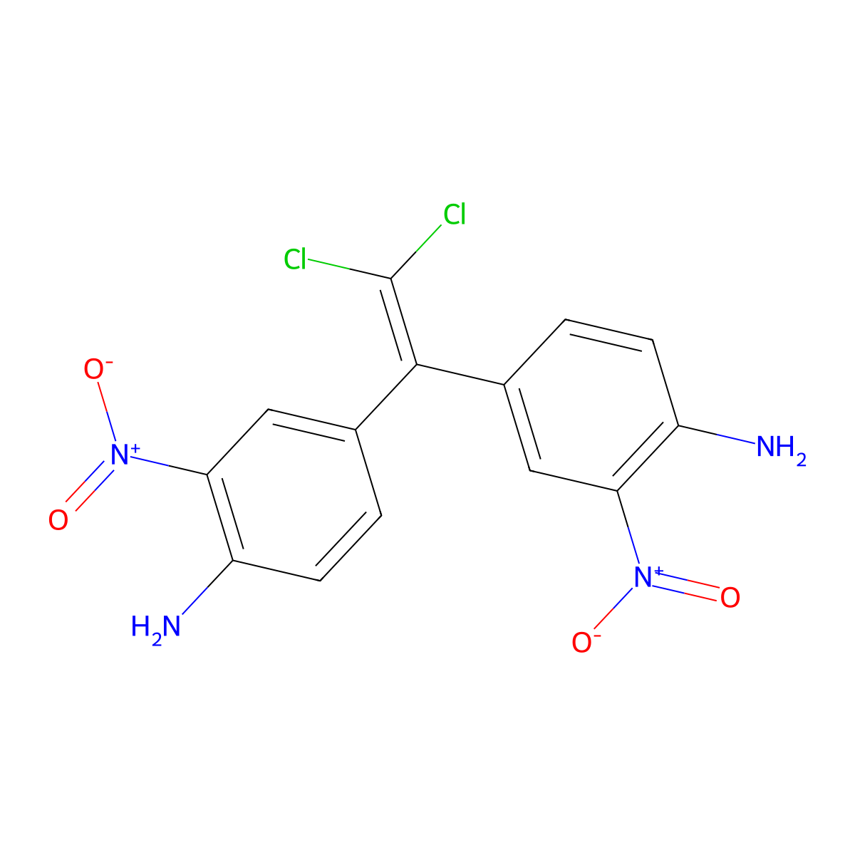 {4-[1-(4-Amino-3-nitrophenyl)-2,2-dichlorovinyl]-2-nitrophenyl}amine molecular structure, CAS 134292-37-8