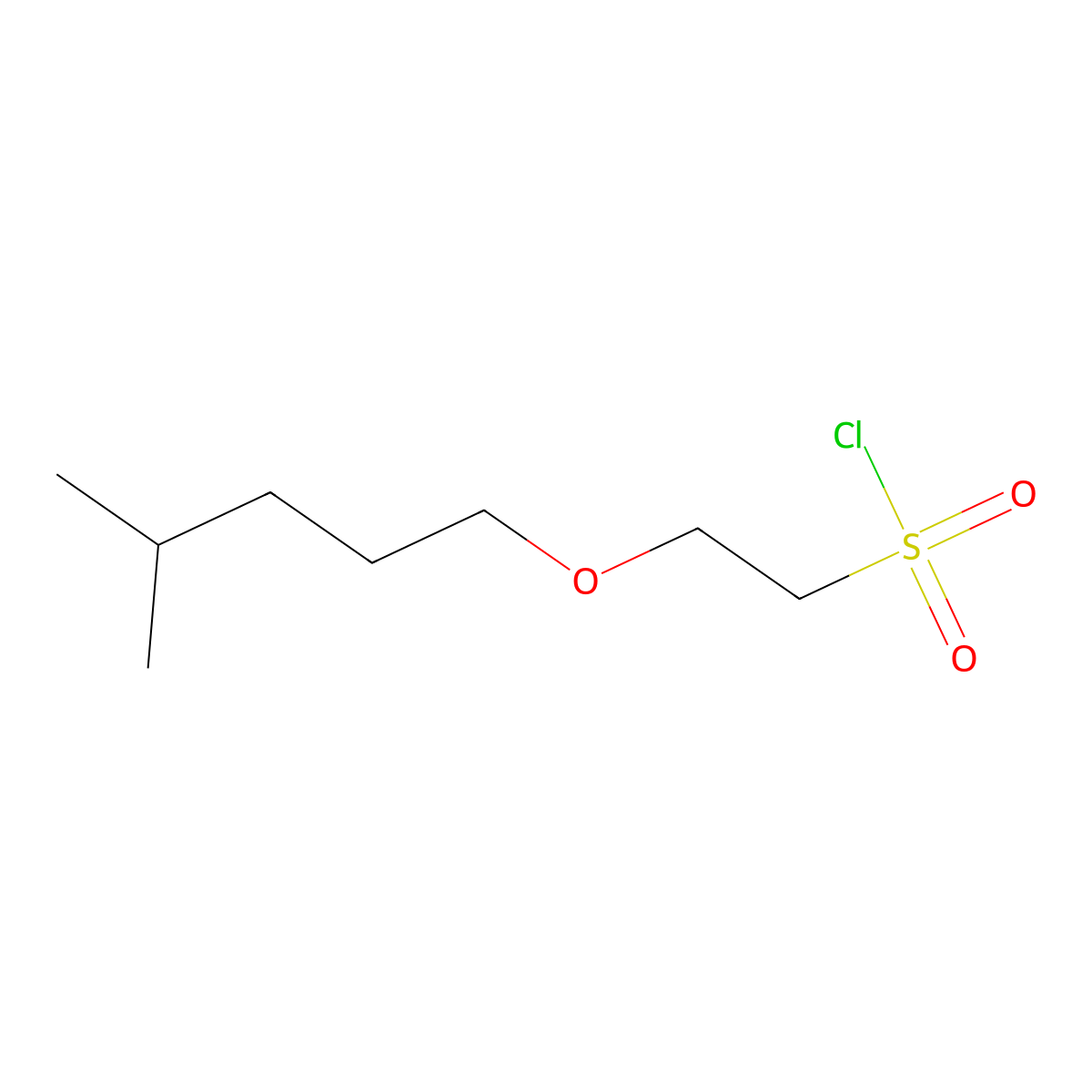 2-((4-Methylpentyl)oxy)ethane-1-sulfonyl chloride molecular structure, CAS 1342947-88-9