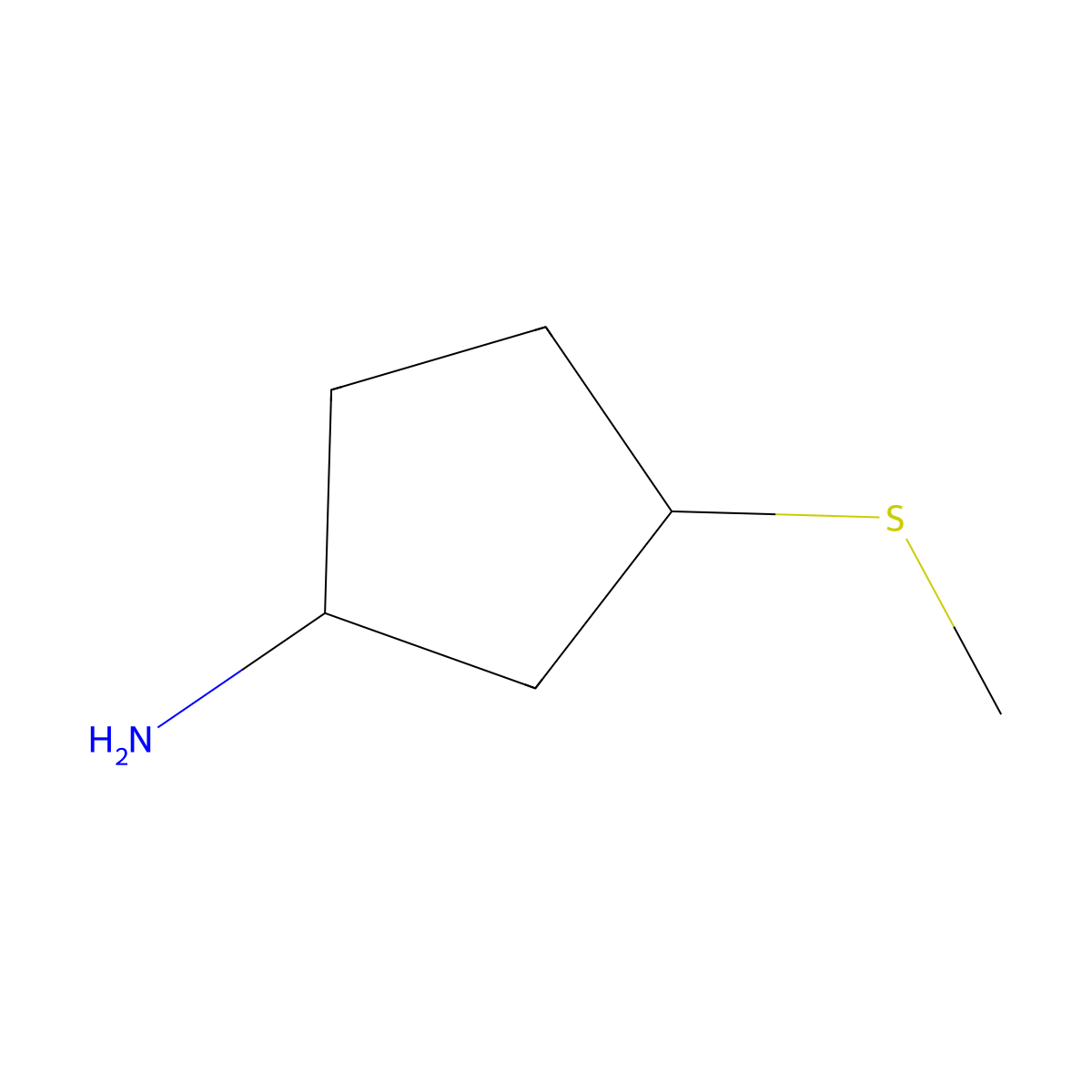 3-(Methylsulfanyl)cyclopentan-1-amine molecular structure, CAS 1342950-93-9