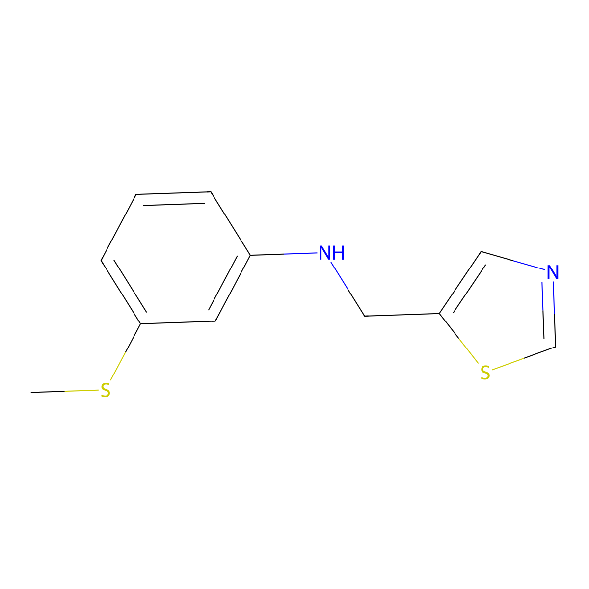 3-(methylsulfanyl)-N-[(1,3-thiazol-5-yl)methyl]aniline molecular structure, CAS 1342951-09-0